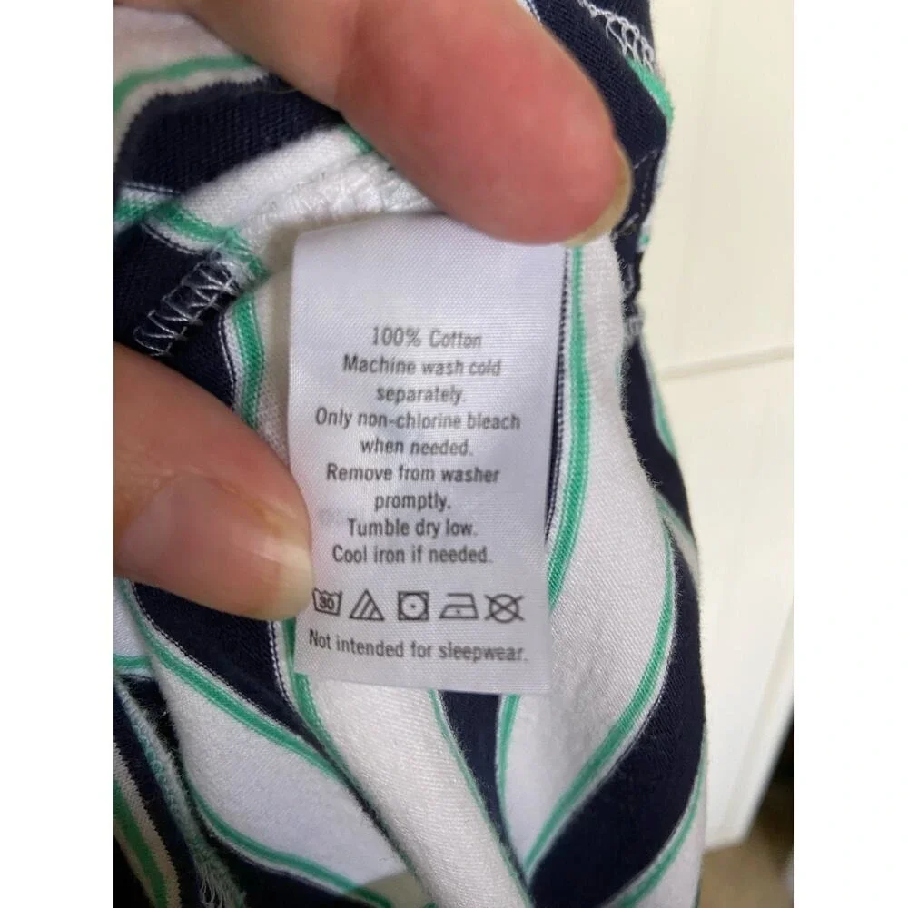 Janie & Jack Boys Shirt Size 4 Lighthouse Way Striped Polo Shirt White Teal Blue